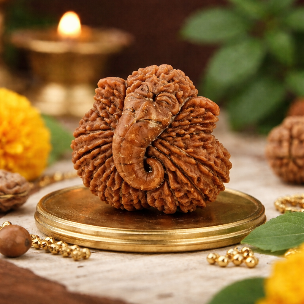 Ganesh Mukhi Rudraksha – Sacred Bead for Wisdom, Success & Obstacle Removal